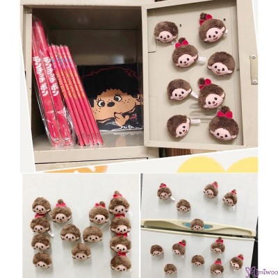 201471 Monchhichi Plush Head 5cm Magnet Boy 磁石貼 公仔  